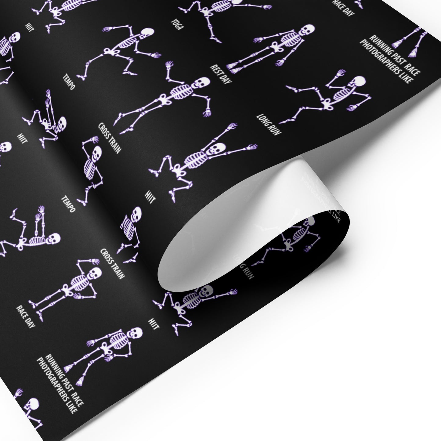 Running Skeleton Wrapping paper sheets