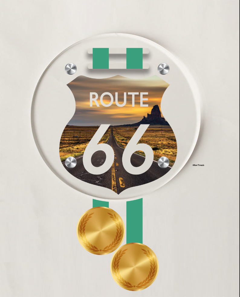 Route 66 Circular Medal Display