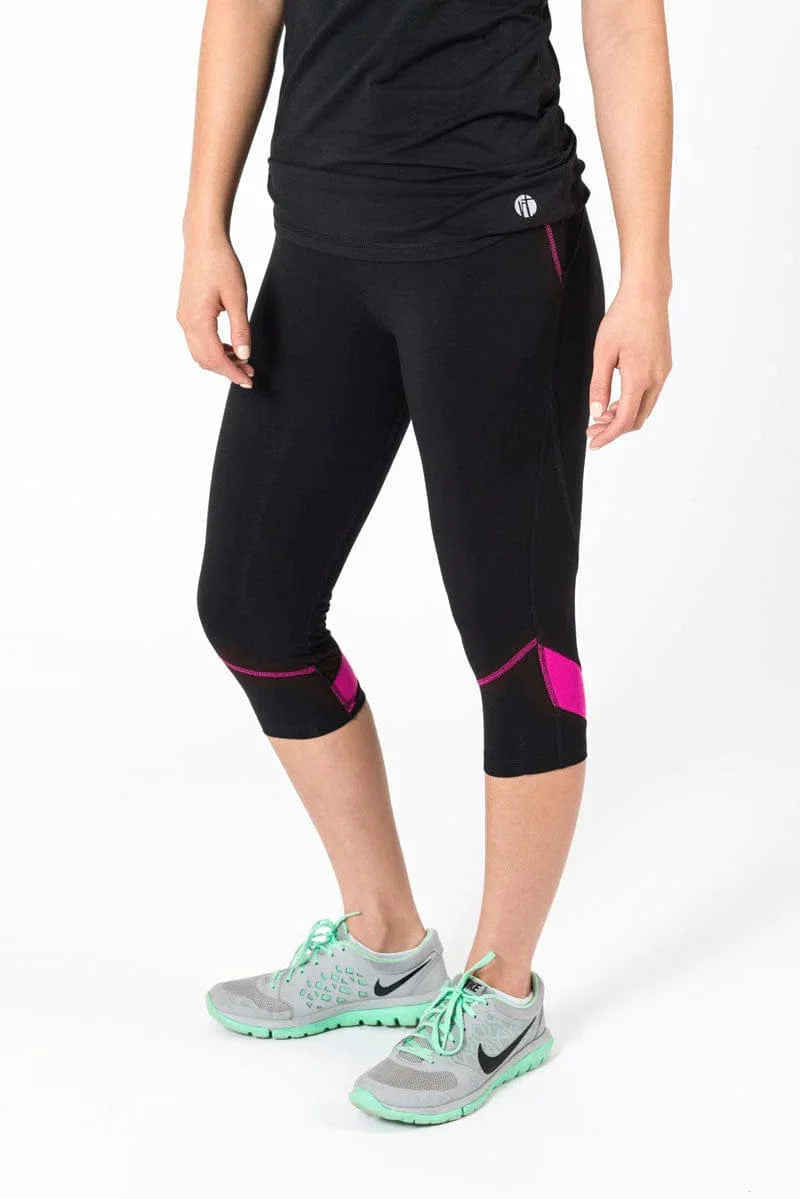 Black Performance Crop with Lime Accents