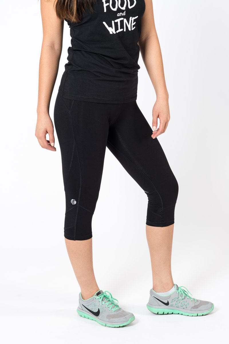 Black Performance Crop with Lime Accents
