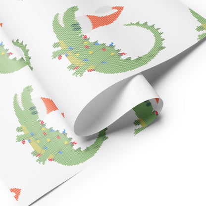 Santa Gator Wrapping paper sheets