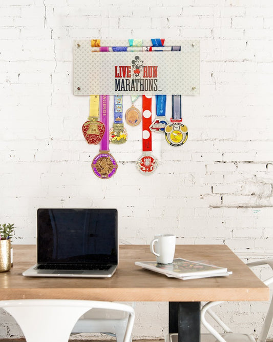 Live Mickey Run Marathons Acrylic Medal Display