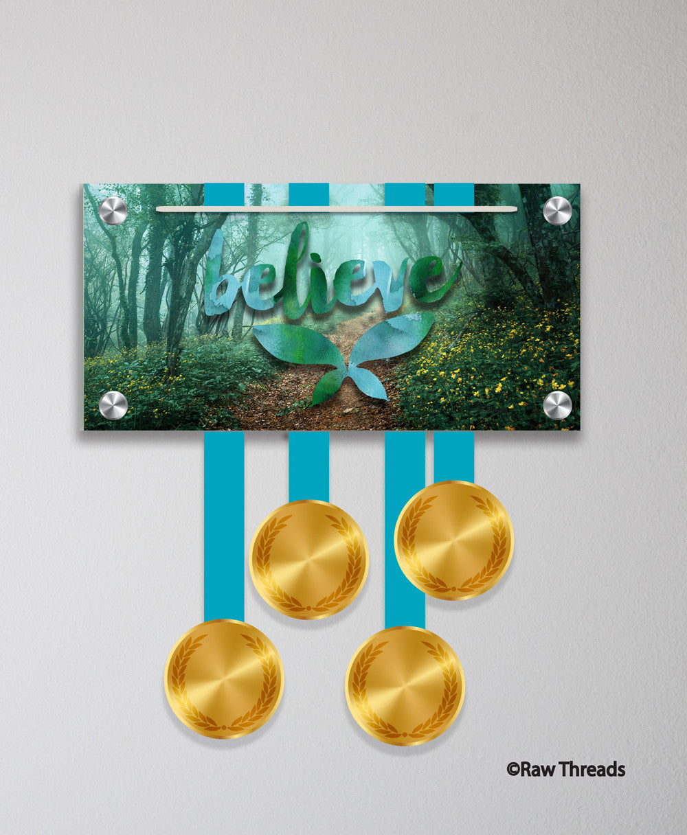 Acrylic Art: 'Believe Wings' Medal Display by Raw Threads®