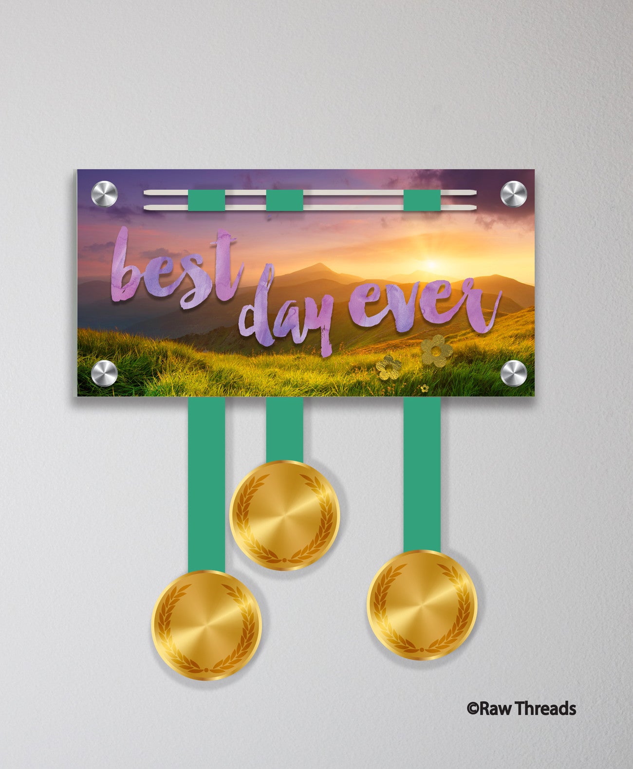 Acrylic Art: 'Best Day' Medal Display by Raw Threads®