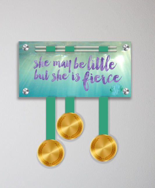 Acrylic Art: 'She May Be Little but She is Fierce' Medal Display by Raw Threads®
